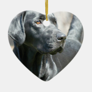 En Céramique Ornement noir vigilant de chien de Labrador
