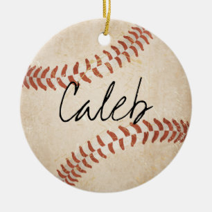 En Céramique Ornement nommé personnalisable de base-ball de
