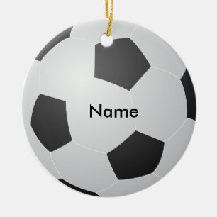 En Céramique Ornement nommé personnalisé de Noël du football
