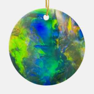 En Céramique Ornement opal bleu
