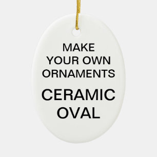 En Céramique Ornement ovale d'arbre de Noël de porcelaine fait