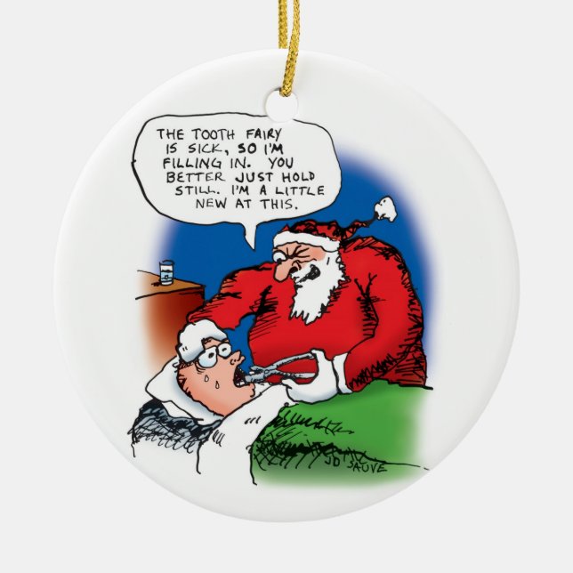 En Céramique Ornement Père Noël de la fée des dents (Devant)