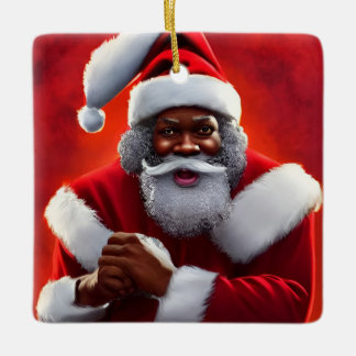 En Céramique Ornement Père Noël noir