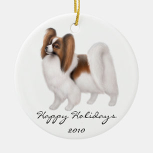 En Céramique Ornement personnalisable de chien de Papillon