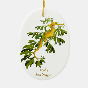 En Céramique Ornement personnalisable de dragon feuillu de mer