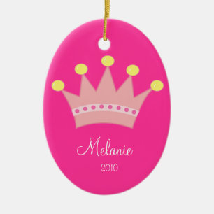 En Céramique Ornement personnalisé CROWN de PRINCESSE Noël