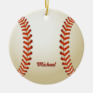 En Céramique Ornement personnalisé de Noël de base-ball