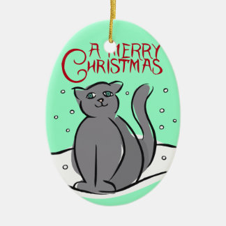 En Céramique Ornement personnalisé de Noël de chat