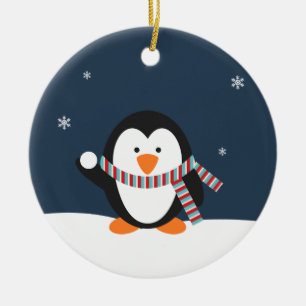 En Céramique Ornement personnalisé de Noël de pingouin