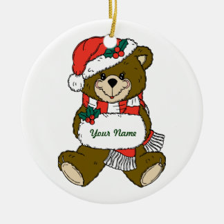 En Céramique Ornement personnalisé de Noël d'ours de nounours