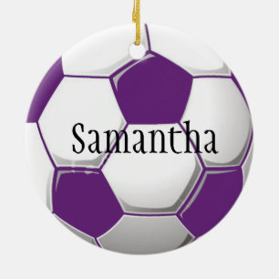 En Céramique Ornement personnalisé de soccer violet