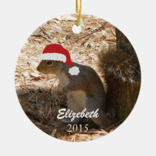 En Céramique Ornement personnalisé d'écureuil de Noël