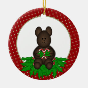 En Céramique Ornement personnalisé d'ours de Noël