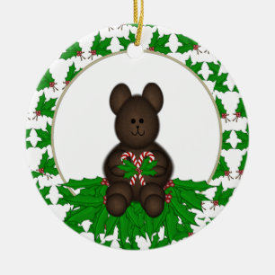 En Céramique Ornement personnalisé d'ours de Noël