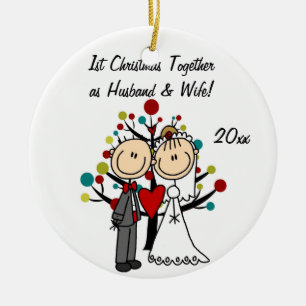 En Céramique Ornement personnalisé ęr par Noël de couples de