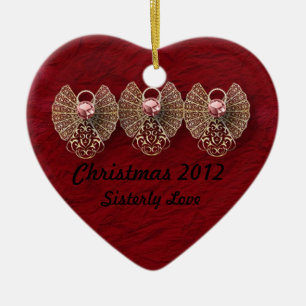 En Céramique Ornement personnalisé par amour de soeur de coeur