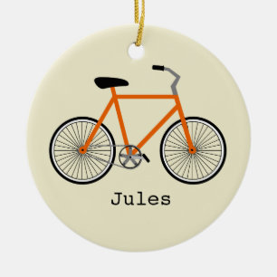 En Céramique Ornement personnalisé par bicyclette orange