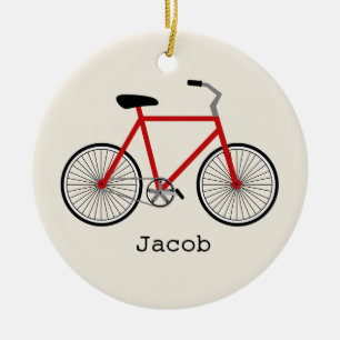 En Céramique Ornement personnalisé par bicyclette rouge