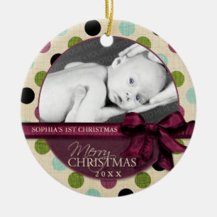 En Céramique Ornement Pois de Noël Joyeux
