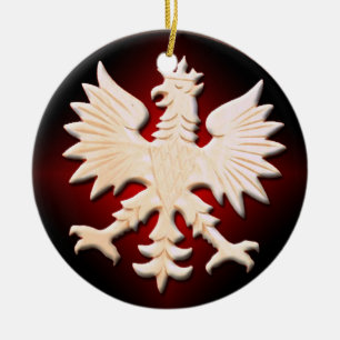 En Céramique Ornement polonais d'Eagle de cru