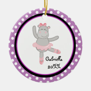 En Céramique Ornement pourpre de Noël de ballerine