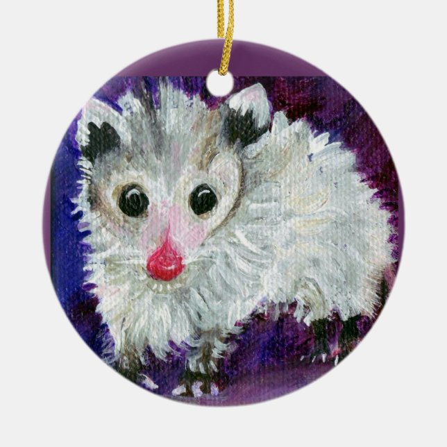 En Céramique Ornement pourpre d'opossum (Devant)