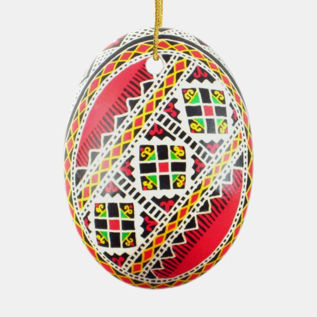 En Céramique Ornement Pysanka (Devant)