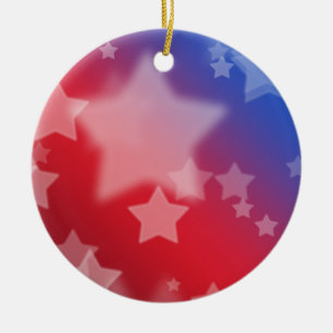 En Céramique Ornement Red White et Blue Stars