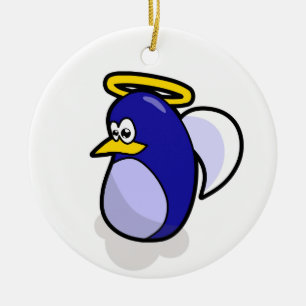 En Céramique Ornement rond d'ange de pingouin