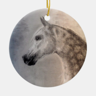 En Céramique Ornement rond de cheval Arabe - cheval Arabe
