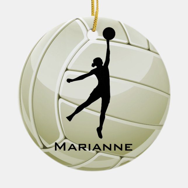 En Céramique Ornement rond de conception de volleyball (Devant)