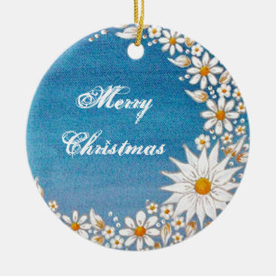 En Céramique Ornement rond de croissant de lune - Joyeux Noël