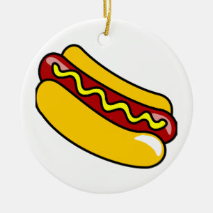 EN CÉRAMIQUE ORNEMENT ROND DE HOT-DOG