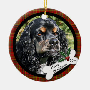 En Céramique Ornement rond de Noël de cocker