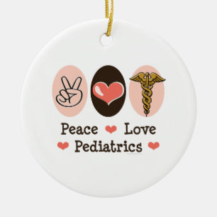 En Céramique Ornement rond de pédiatrie d'amour de paix