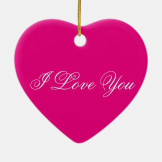 En Céramique Ornement rose de coeur - je t'aime