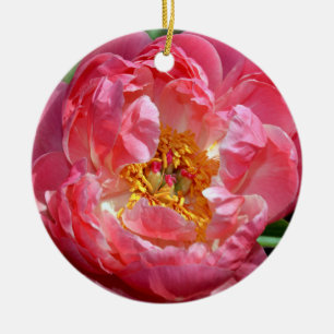 En Céramique Ornement rose de Noël de fleur de pivoine