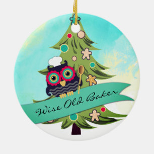 En Céramique ornement sage de Noël d'arbre de biscuit de