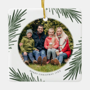 En Céramique Ornement simple de Noël de brins de pin