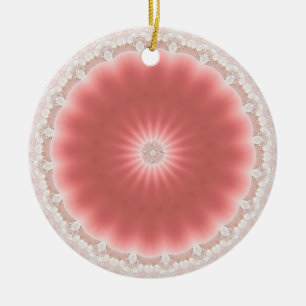 En Céramique Ornement Soleil Rose