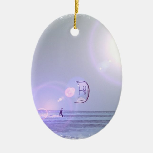 En Céramique Ornement solo de Kiteboarder (Devant)