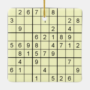 En Céramique Ornement Sudoku Jaune