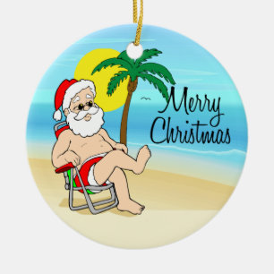 En Céramique Ornement tropical de Noël de Père Noël