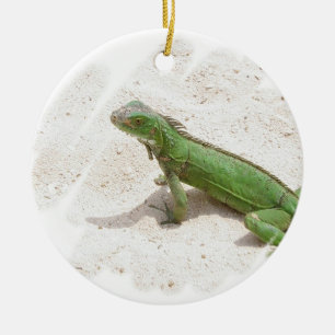 En Céramique Ornement vert de lézard d'iguane
