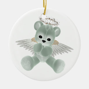 En Céramique Ornement vert d'ours d'ange gardien de KRW
