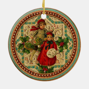 En Céramique Ornement victorien de Noël d'enfants