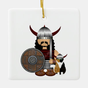 En Céramique Ornement viking et chat