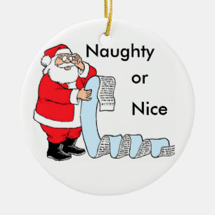 En Céramique Ornement vilain ou Nice de Père Noël
