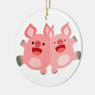 En Céramique OUI ! ! Ornement de cochons de dessin mignon