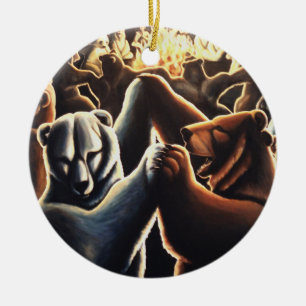 En Céramique Ours de danse Ornement Multicultural Love Cadeaux